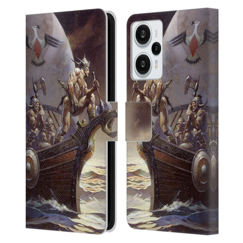 Frank Frazetta Medieval Fantasy Kane on Golden Sea Leather Book Wallet Case Cover For Xiaomi Redmi Note 12T