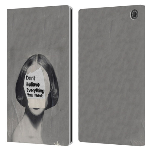 LouiJoverArt Black And White Think Leather Book Wallet Case Cover For Amazon Fire Max 11 2023