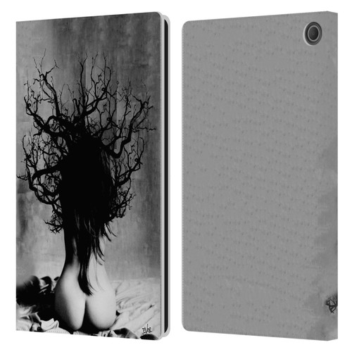 LouiJoverArt Black And White She Oak Leather Book Wallet Case Cover For Amazon Fire Max 11 2023