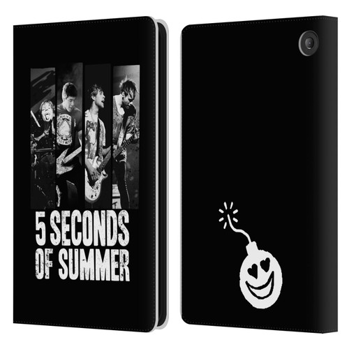 5 Seconds of Summer Posters Strips Leather Book Wallet Case Cover For Amazon Fire 7 2022
