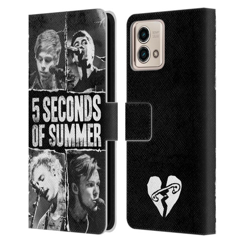 5 Seconds of Summer Posters Torn Papers 2 Leather Book Wallet Case Cover For Motorola Moto G Stylus 5G 2023