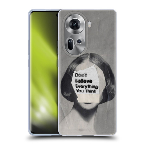 LouiJoverArt Black And White Think Soft Gel Case for OPPO Reno11