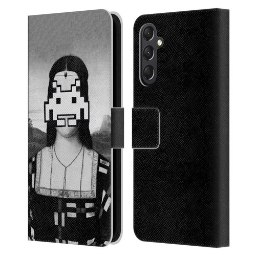 LouiJoverArt Black And White Renaissance Invaders Leather Book Wallet Case Cover For Samsung Galaxy A24 4G / M34 5G