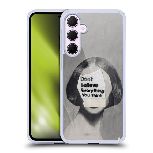 LouiJoverArt Black And White Think Soft Gel Case for Samsung Galaxy A35 5G