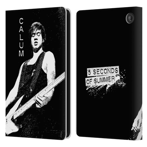 5 Seconds of Summer Solos BW Calum Leather Book Wallet Case Cover For Amazon Fire 7 2022