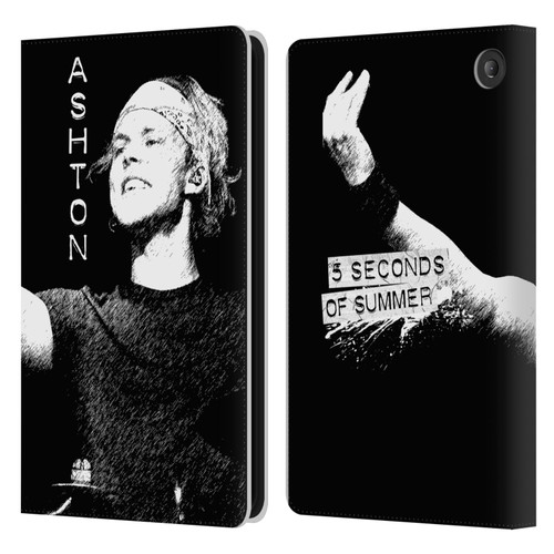 5 Seconds of Summer Solos BW Ashton Leather Book Wallet Case Cover For Amazon Fire 7 2022