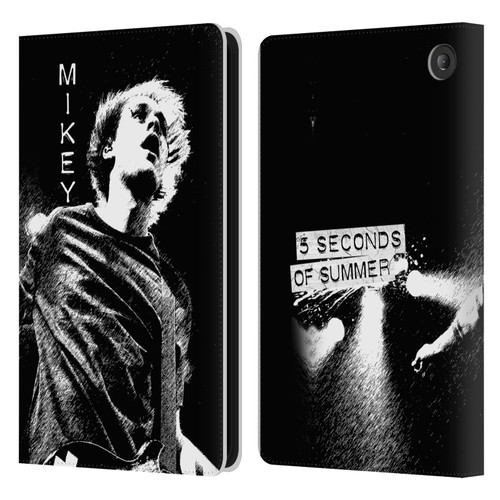 5 Seconds of Summer Solos BW Mikey Leather Book Wallet Case Cover For Amazon Fire 7 2022