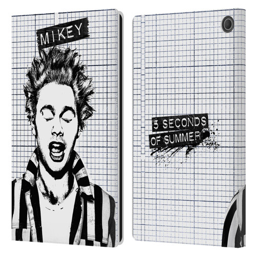 5 Seconds of Summer Solos Grained Mikey Leather Book Wallet Case Cover For Amazon Fire Max 11 2023