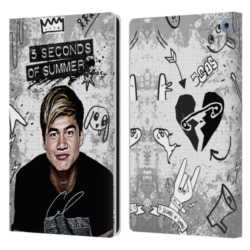 5 Seconds of Summer Solos Vandal Calum Leather Book Wallet Case Cover For Amazon Fire HD 10 / Plus 2021