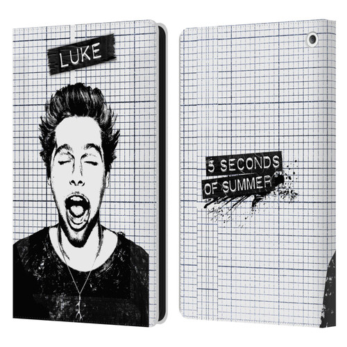 5 Seconds of Summer Solos Grained Luke Leather Book Wallet Case Cover For Amazon Fire HD 8/Fire HD 8 Plus 2020