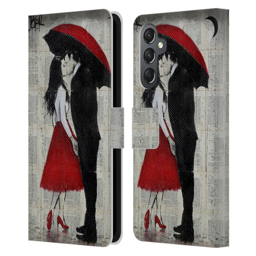 LouiJoverArt Red Ink A New Kiss Leather Book Wallet Case Cover For Samsung Galaxy A25 5G