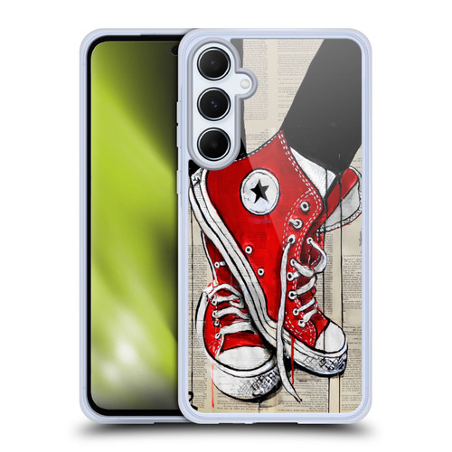 LouiJoverArt Red Ink Shoes Soft Gel Case for Samsung Galaxy A55 5G
