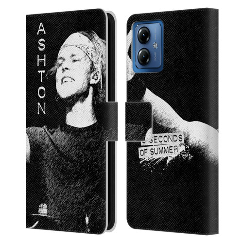 5 Seconds of Summer Solos BW Ashton Leather Book Wallet Case Cover For Motorola Moto G14