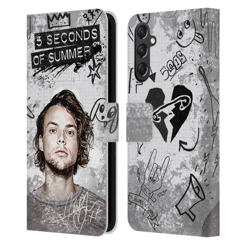5 Seconds of Summer Solos Vandal Ashton Leather Book Wallet Case Cover For Samsung Galaxy A24 4G / M34 5G