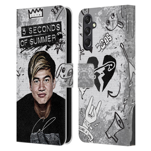 5 Seconds of Summer Solos Vandal Calum Leather Book Wallet Case Cover For Samsung Galaxy A24 4G / M34 5G