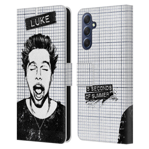 5 Seconds of Summer Solos Grained Luke Leather Book Wallet Case Cover For Samsung Galaxy M54 5G
