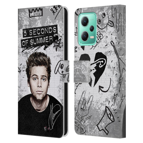 5 Seconds of Summer Solos Vandal Luke Leather Book Wallet Case Cover For Xiaomi Redmi Note 12 5G