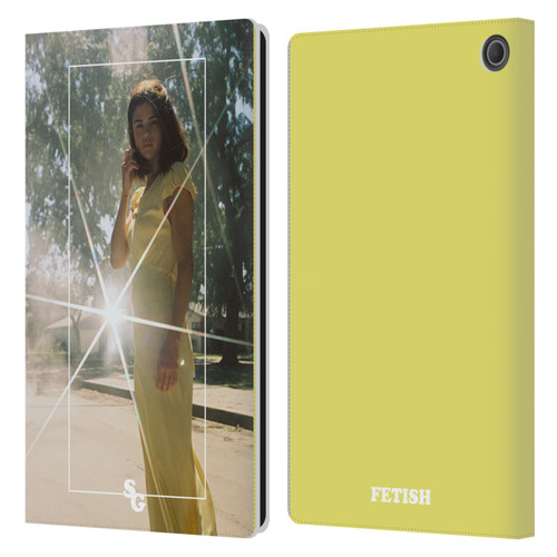 Selena Gomez Fetish Nightgown Yellow Leather Book Wallet Case Cover For Amazon Fire Max 11 2023