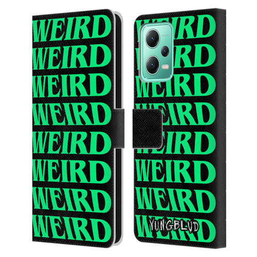 Yungblud Graphics Weird! Text Leather Book Wallet Case Cover For Xiaomi Redmi Note 12 5G