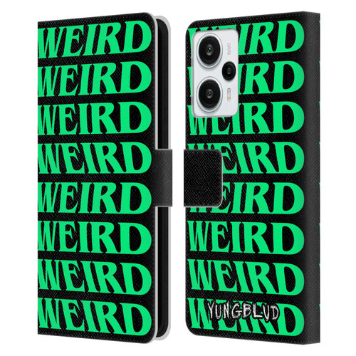 Yungblud Graphics Weird! Text Leather Book Wallet Case Cover For Xiaomi Redmi Note 12T