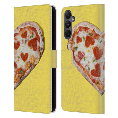 Pepino De Mar Foods Heart Pizza Leather Book Wallet Case Cover For Samsung Galaxy A05s