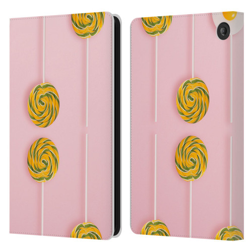 Pepino De Mar Patterns 2 Lollipop Leather Book Wallet Case Cover For Amazon Fire 7 2022