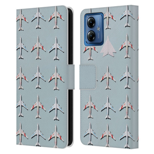 Pepino De Mar Patterns 2 Airplane Leather Book Wallet Case Cover For Motorola Moto G14