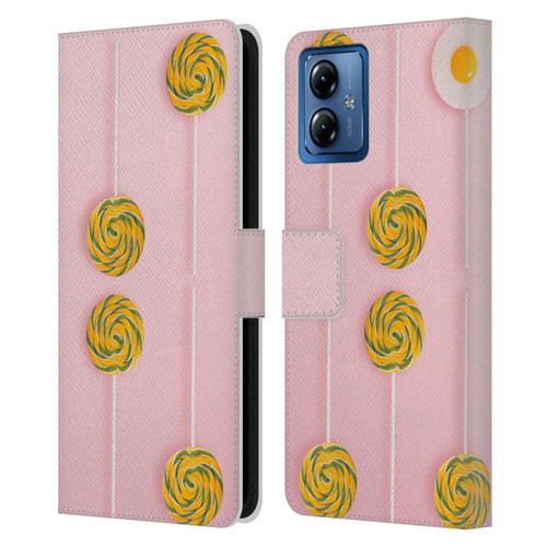Pepino De Mar Patterns 2 Lollipop Leather Book Wallet Case Cover For Motorola Moto G14
