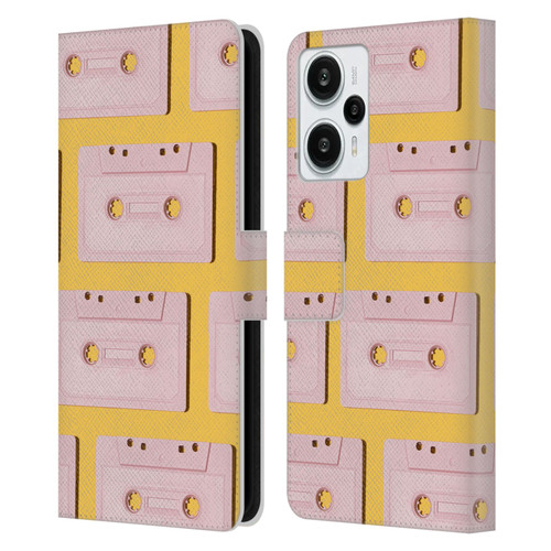 Pepino De Mar Patterns 2 Cassette Tape Leather Book Wallet Case Cover For Xiaomi Redmi Note 12T