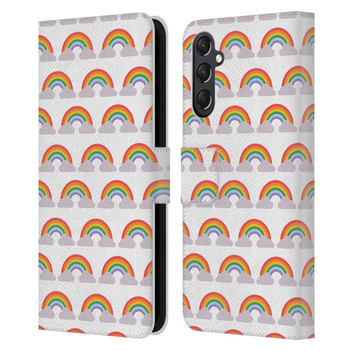 Pepino De Mar Rainbow Pattern Leather Book Wallet Case Cover For Samsung Galaxy A24 4G / M34 5G