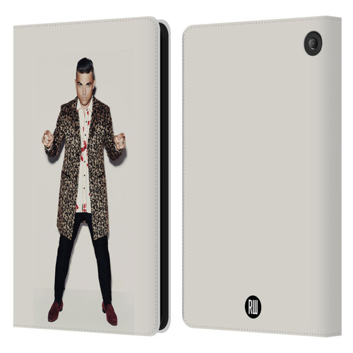Robbie Williams Calendar Animal Print Coat Leather Book Wallet Case Cover For Amazon Fire 7 2022
