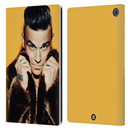 Robbie Williams Calendar Fur Coat Leather Book Wallet Case Cover For Amazon Fire Max 11 2023