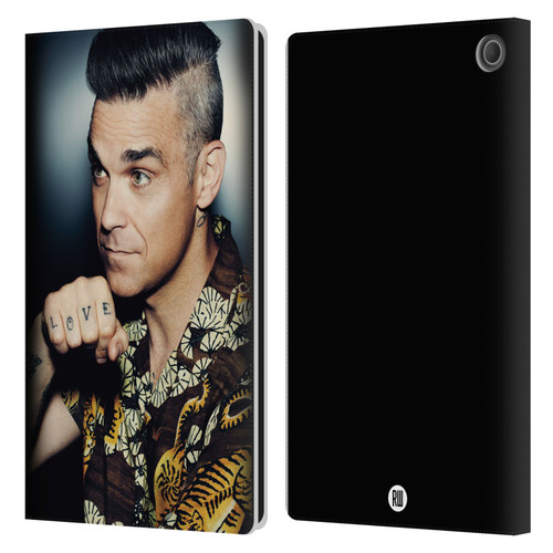 Robbie Williams Calendar Love Tattoo Leather Book Wallet Case Cover For Amazon Fire Max 11 2023