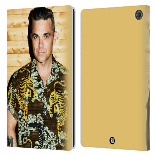 Robbie Williams Calendar Tiger Print Shirt Leather Book Wallet Case Cover For Amazon Fire Max 11 2023