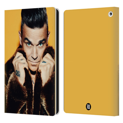 Robbie Williams Calendar Fur Coat Leather Book Wallet Case Cover For Amazon Fire HD 8/Fire HD 8 Plus 2020