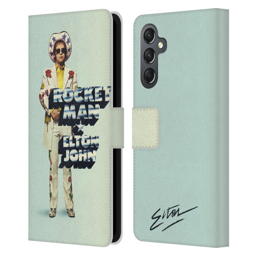 Elton John Artwork Rocket Man Single Leather Book Wallet Case Cover For Samsung Galaxy A25 5G