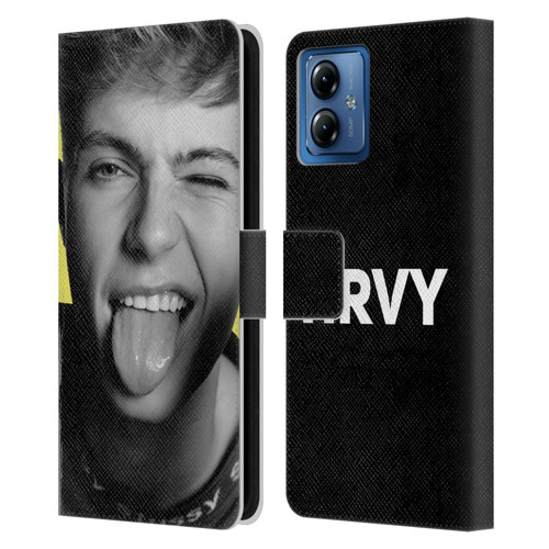 HRVY Graphics Calendar 5 Leather Book Wallet Case Cover For Motorola Moto G14