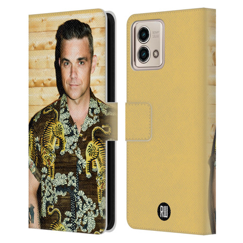 Robbie Williams Calendar Tiger Print Shirt Leather Book Wallet Case Cover For Motorola Moto G Stylus 5G 2023
