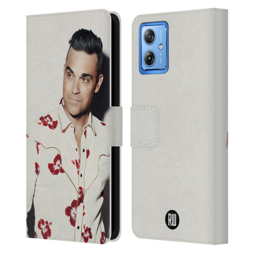 Robbie Williams Calendar Floral Shirt Leather Book Wallet Case Cover For Motorola Moto G54 5G