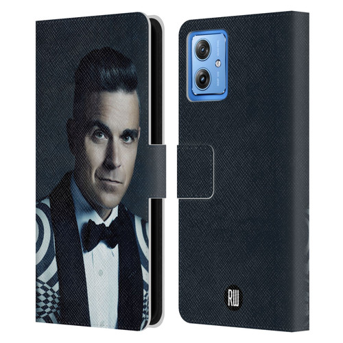 Robbie Williams Calendar Printed Tux Leather Book Wallet Case Cover For Motorola Moto G54 5G