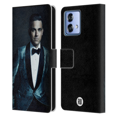 Robbie Williams Calendar Dark Background Leather Book Wallet Case Cover For Motorola Moto G84 5G