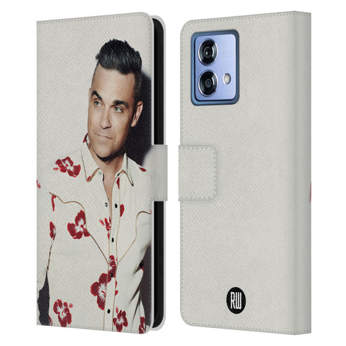 Robbie Williams Calendar Floral Shirt Leather Book Wallet Case Cover For Motorola Moto G84 5G