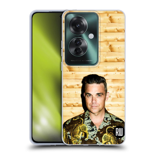 Robbie Williams Calendar Tiger Print Shirt Soft Gel Case for OPPO Reno11 F 5G / F25 Pro 5G