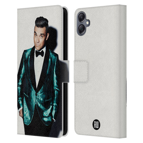 Robbie Williams Calendar White Background Leather Book Wallet Case Cover For Samsung Galaxy A05