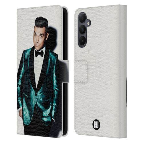 Robbie Williams Calendar White Background Leather Book Wallet Case Cover For Samsung Galaxy A05s