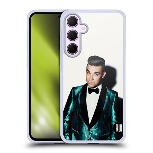 Robbie Williams Calendar White Background Soft Gel Case for Samsung Galaxy A35 5G