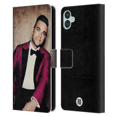 Robbie Williams Calendar Magenta Tux Leather Book Wallet Case Cover For Samsung Galaxy M04 5G / A04e