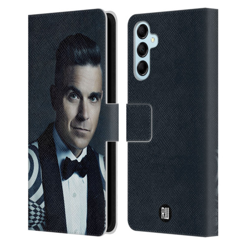 Robbie Williams Calendar Printed Tux Leather Book Wallet Case Cover For Samsung Galaxy M14 5G