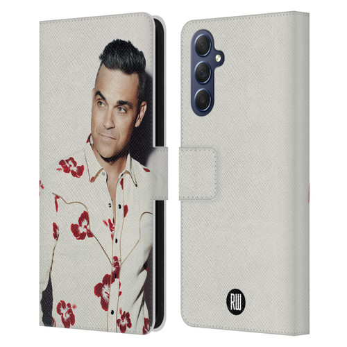 Robbie Williams Calendar Floral Shirt Leather Book Wallet Case Cover For Samsung Galaxy M54 5G