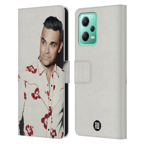 Robbie Williams Calendar Floral Shirt Leather Book Wallet Case Cover For Xiaomi Redmi Note 12 5G
